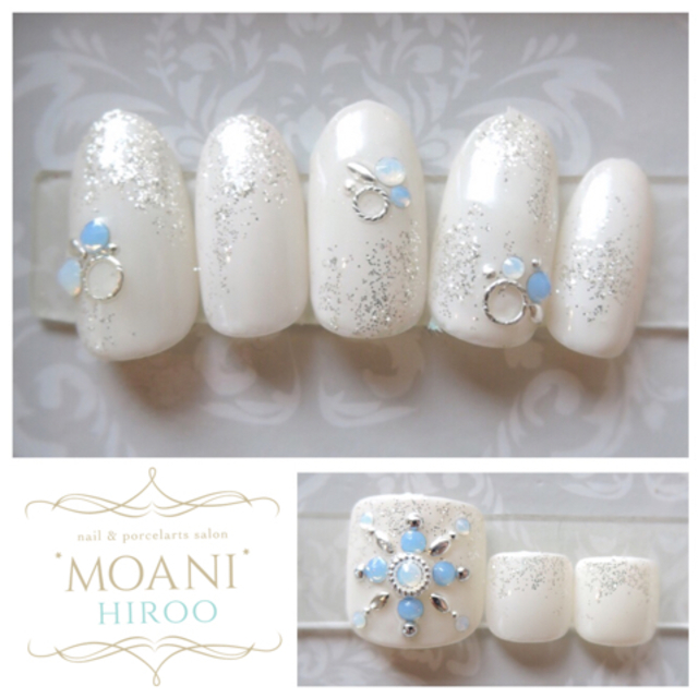 クリスマスキャンペーン♡ハンドフット冬限定お揃いネイル | 子連れ歓迎Nail&Bijou Lesson salon'MOANI'Hiroo | 当日予約・直前予約 ポップコーン