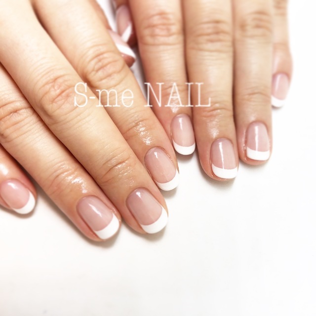 爪に優しい♡カルジェル使用【初回限定オフ込フレンチ】 | S-me NAIL (エスミーネイル)恵比寿駅1分 | 当日予約・直前予約 ポップコーン