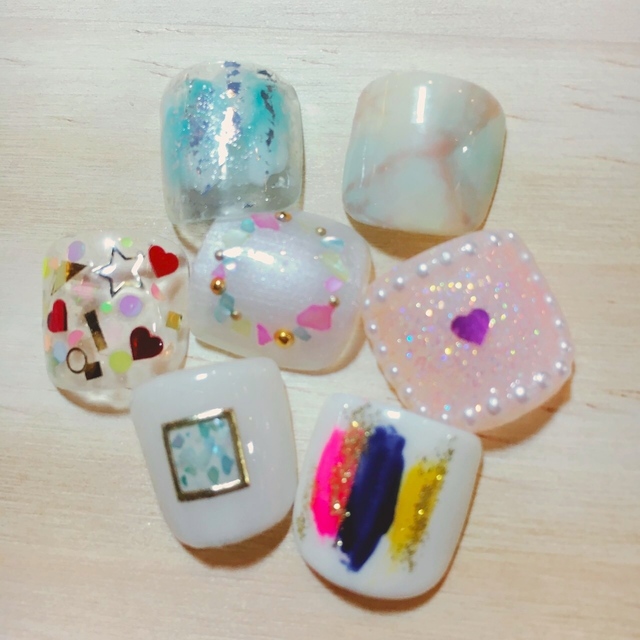新規・オフ込み・フット☆67種類から選べる!フットデザイン | nAdesico nail salon (なでしこネイルサロン) | 当日予約・直前予約 ポップコーン