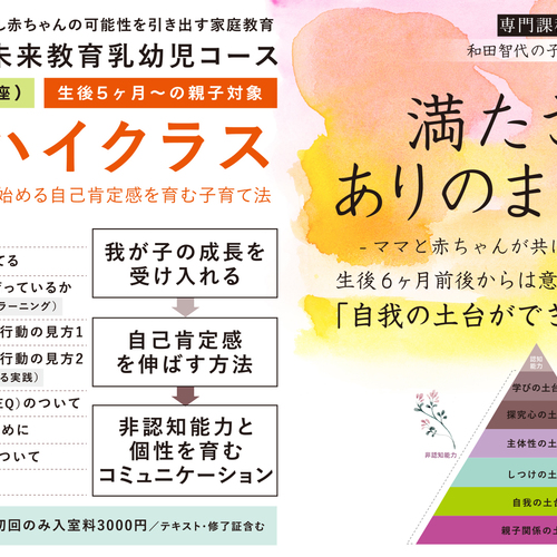 【ハイハイクラス】2019年4月開講:赤ちゃんからの自己肯定感を育む(生後5ヶ月頃〜8ヶ月前後)