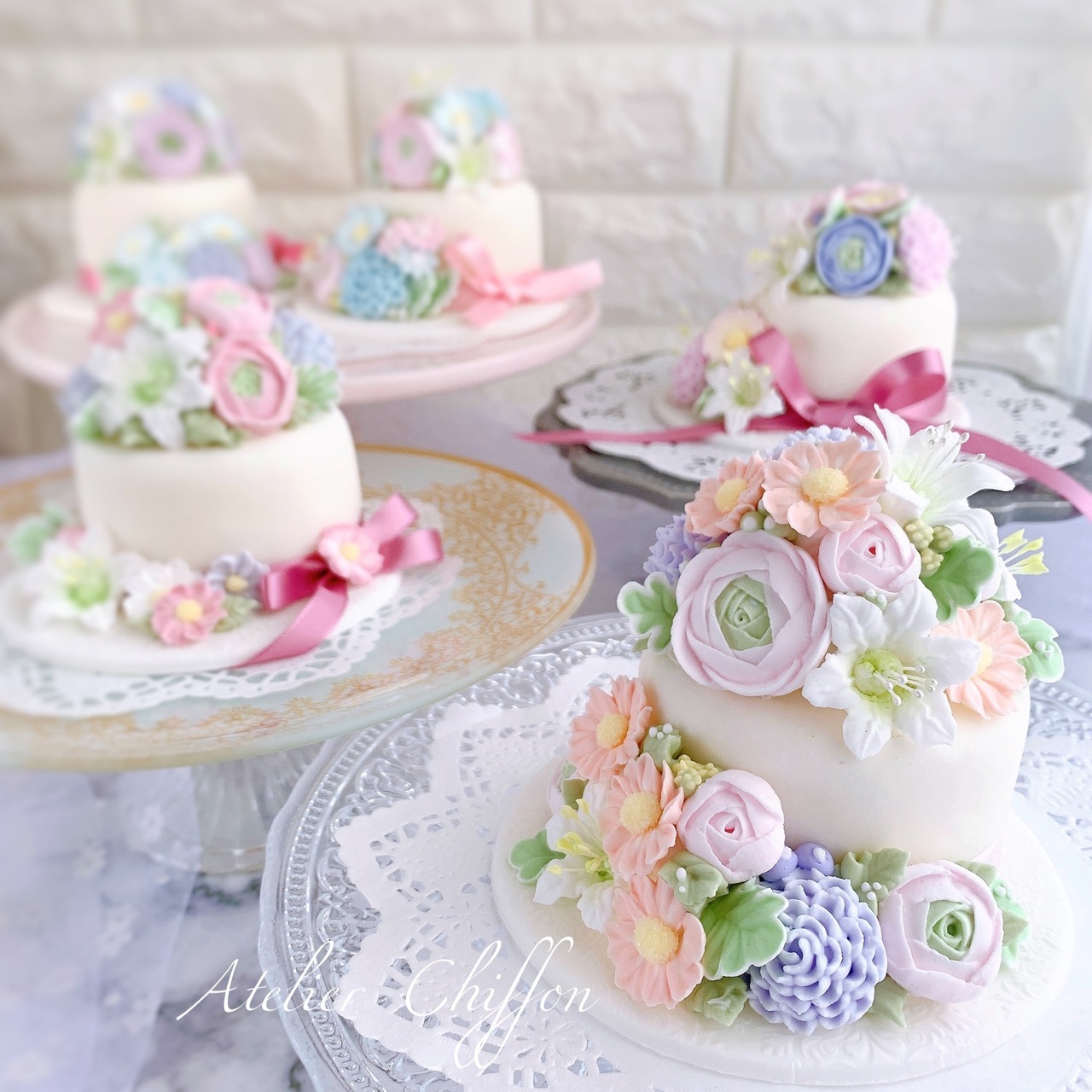 オンライン アイシングクリームのお花絞りコース プレゼント アレンジコース Coubic